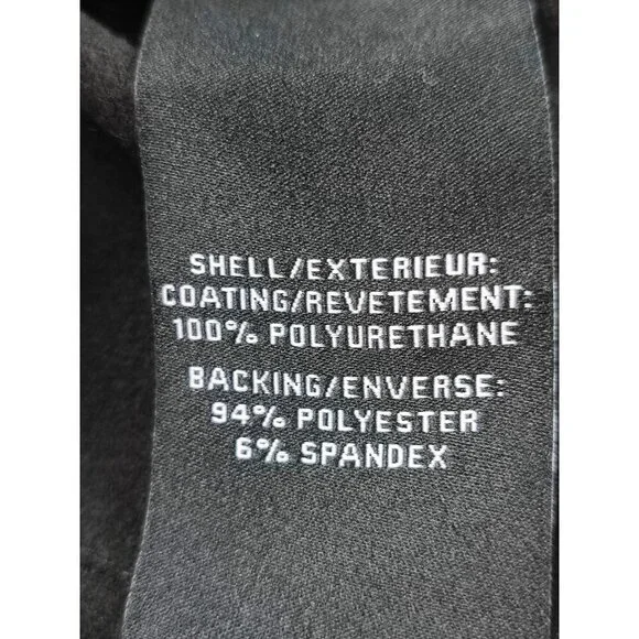 7 For All Mankind Women's Black Faux Leather Puff Sleeves Crop Top Size L - Picture 4 of 8